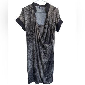 Max Mara Jersey Wrap Style Dress Animal Print Size 46